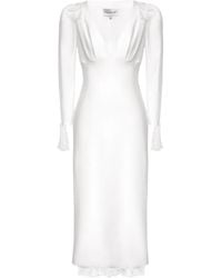 POST MERIDIEM - Lace-Trim Fitted Midi Dress - Lyst