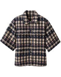 Edward Achour Paris - Checked Tweed Shirt Jacket - Lyst
