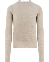 Ferragamo - Neutral Crew-neck Linen Sweater - Men's - Linen/flax/rayon/cotton - Lyst