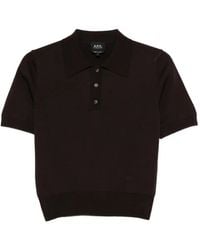 A.P.C. - Half-Button Polo Shirt - Lyst