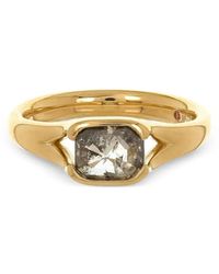 Nimo With Love - 18Kt The Stacker Gelbgoldring Mit Pinkem Saphir Und Diamant - Lyst