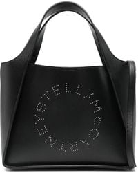 Stella McCartney - Leather Tote Bag With Logo Detail - Lyst