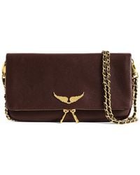 Zadig & Voltaire - Rock Grained Leather Clutch Bag - Lyst