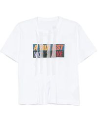 Sacai - Graphic-Print Organza-Trimmed T-Shirt - Lyst
