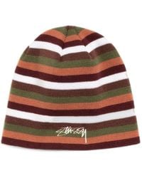 Stussy - Smooth Stock Striped Beanie Hat - Lyst