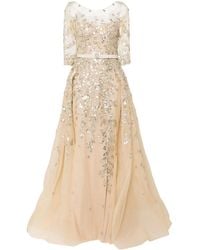 Saiid Kobeisy - Robe Longue En Tulle À Taille Ceinturée - Lyst