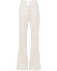 Alberta Ferretti - Sequin-Embellished Palazzo Trousers - Lyst