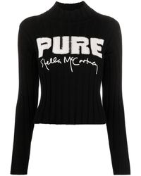 Stella McCartney - Logo-embroidered Knitted Cotton Jumper - Lyst