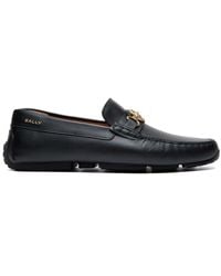 Bally - Logo-plaque Leather Loafers - Lyst