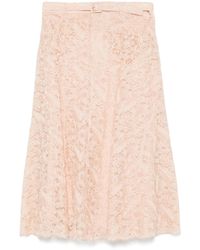 Ermanno Scervino - Jupe Mi-Longue À Détails En Dentelle - Lyst