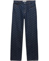 MSGM - Katoenen Jeans Met Monogramprint - Lyst