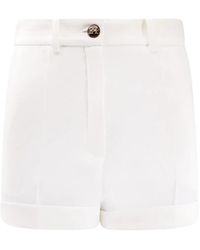 Elisabetta Franchi - Short Ceinturé À Boutons Logo - Lyst