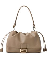 Fendi - Bolso Shopper Baguette Soft Grande Con Placa Del Logo - Lyst