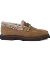 Brunello Cucinelli - Shearling-Trimmed Penny Loafers - Lyst