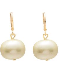 Serpui - Pearl-detailing Hoop-design Earrings - Lyst