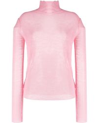 Jil Sander - Semi-Sheer Logo-Patch Jumper - Lyst