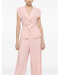 Nissa - Ruffle-Detail Crepe Top - Lyst