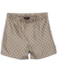 Gucci - Printed Silk Twill Shorts - Lyst