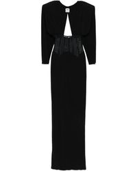 Nissa - Padded-Shoulder Panel-Insert Maxi Dress - Lyst