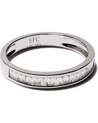EF Collection - 14kt White Gold Half Diamond Channel Set Baguette Stack Ring - Lyst