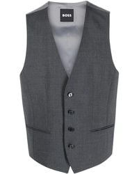 BOSS - Single-Breasted Buttoned Waistcoat - Lyst