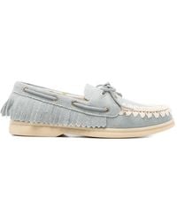 Mou - Lace-Up Round-Toe Loafers - Lyst