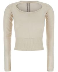 Rick Owens - Cut-Out Ribbed-Hem Sweater - Lyst