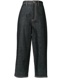 Marni Cropped-Jeans mit weitem Bein - Blau