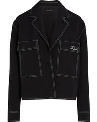 Karl Lagerfeld - Blazer con costuras en contraste - Lyst