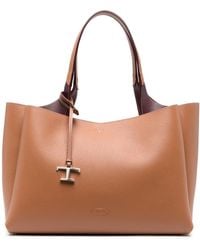 Tod's - T Timeless Medium Leather Tote Bag - Lyst