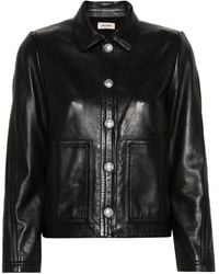 Zadig & Voltaire - Litchi Leather Jacket - Lyst