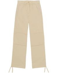 Ganni - Gerade Hose Mit Kordelzug - Lyst