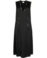 KHAITE - The Mello Midi-Jurk Met V-Hals - Lyst