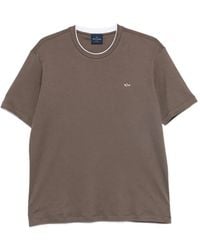 Paul & Shark - Logo-Embroidered Contrast-Trim T-Shirt - Lyst