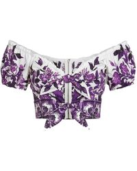 Dolce & Gabbana - Majolica-Print Poplin Top - Lyst