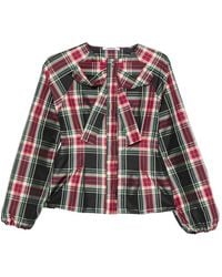 Vivetta - Bow-Detail Tartan-Print Shirt - Lyst