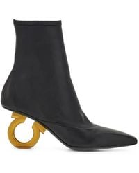 Ferragamo - Gancini Pointed-Toe Ankle Boots - Lyst