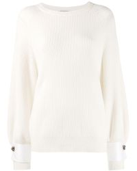 Brunello Cucinelli Gerippter Oversized-Pullover - Weiß