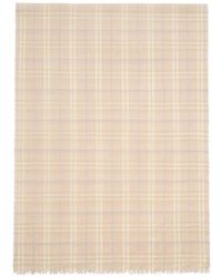 Burberry - Wide Embellished Check Wool Silk Blend Scarf - Lyst