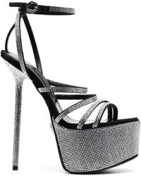 Philipp Plein - 180Mm Embellished Platform Sandals - Lyst