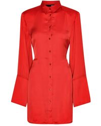 ROTATE BIRGER CHRISTENSEN - Shirt Dress With Satin Tie - Lyst