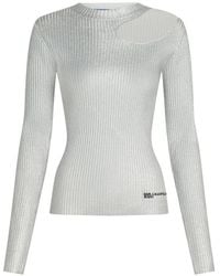 KARL LAGERFELD - Coated Knit Sweater - Lyst