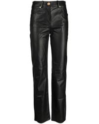 Versace - Straight-leg Leather Trousers - Lyst