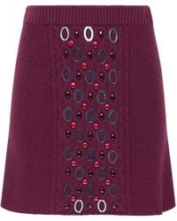 Maliparmi - Bead-Embellished Ribbed Skirt - Lyst