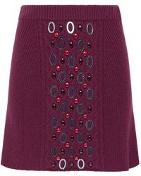 Maliparmi - Bead-Embellished Ribbed Skirt - Lyst
