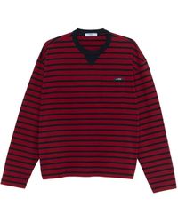 Prada - T-Shirt Oversize Con Motivo A Righe Donna - Lyst