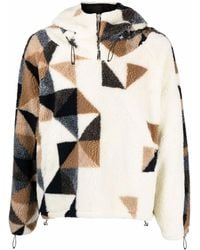 424 - Fleece-Sweatshirt Mit Geometrischem Detail - Lyst