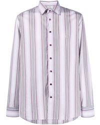 Etro - Camisa a rayas con logo bordado - Lyst