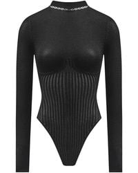 Manière De Voir - Contour Knit Bodysuit With Chain - Lyst
