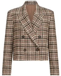 Brunello Cucinelli - Comfort Checked Wool And Alpaca Blazer With Monili - Lyst